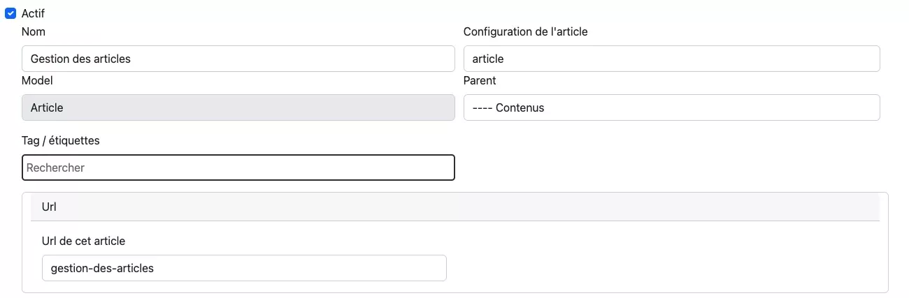 création article partie haute